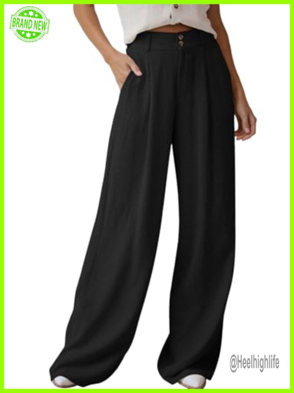 Linen Blend Wide Leg Palazzo Pants High Waisted Beach Trousers
